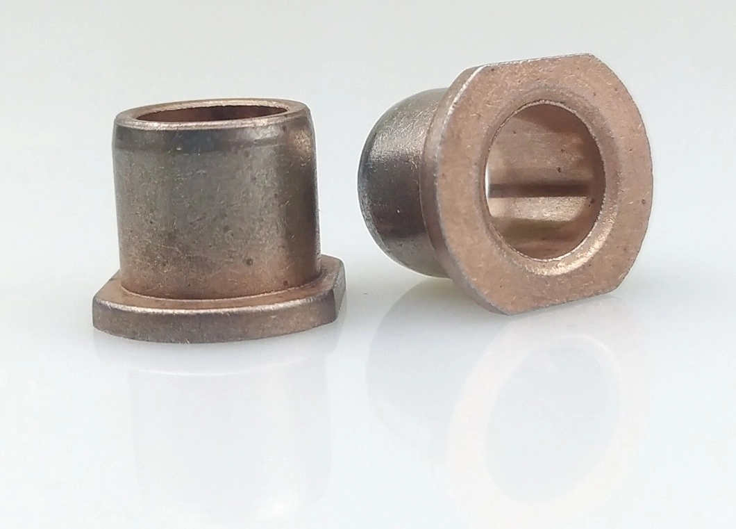 Custom Metal Powder Metallurgy Oil-Bearing Bronze Flanged Bushing Sintered Bearing Shaft Bush